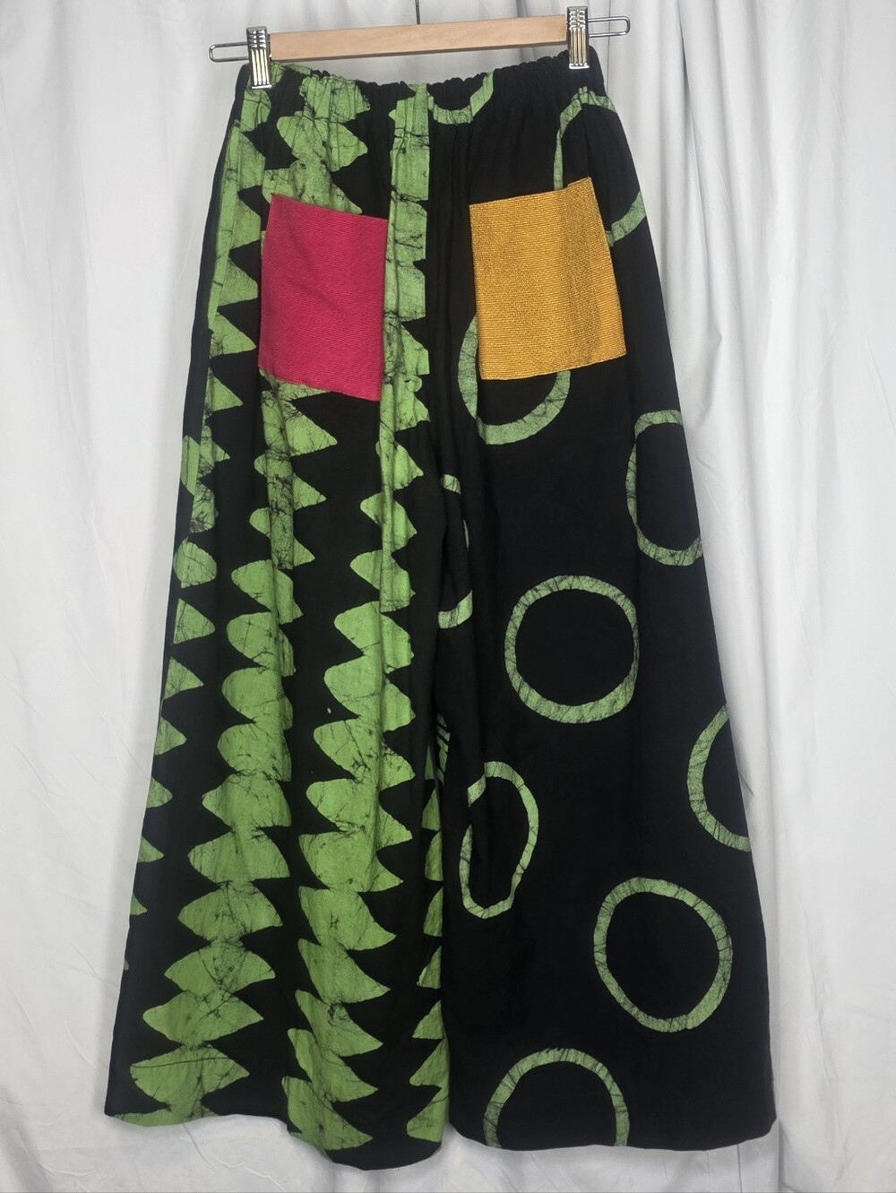 Dye Lab Lagos Hand Dyed Batik Wide Leg Cropped Pants Size S (Fits Up To Size L)
